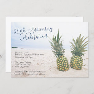 Invitation Tropical Beach 25th Anniversary Party