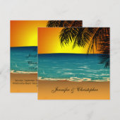 Invitation Tropical Beach at Sunset Mariage (Devant / Derrière)