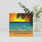 Invitation Tropical Beach at Sunset Mariage (Debout devant)