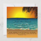 Invitation Tropical Beach at Sunset Mariage (Dos)