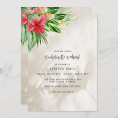 Invitation Tropical Beach Bachelorette Week-end Getaway (Devant / Derrière)