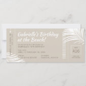 Invitation Tropical Beach Boarding Pass Voyage d'anniversaire (Devant)