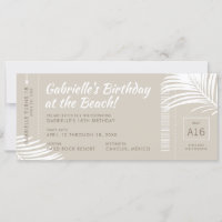 Tropical Beach Boarding Pass Voyage d'anniversaire