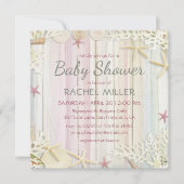 Invitation Tropical Beach Chic Baby shower moderne de coquill (Devant)