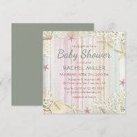 Tropical Beach Chic Baby shower moderne de coquill
