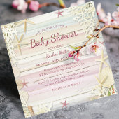 Invitation Tropical Beach Chic Baby shower moderne de coquill