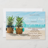 Invitation Tropical Beach Cool Pineapples Retraite (Devant)