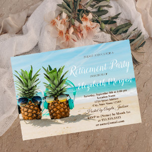 Invitation Tropical Beach Cool Pineapples Retraite
