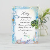 Invitation Tropical Beach Coquillage Mariage Demoiselle d'Hon (Debout devant)