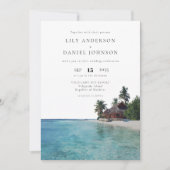 Invitation Tropical Beach Destination All In One Wedding (Devant)