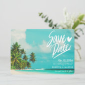 Invitation Tropical Beach Destination Wedding Enregistrer la (Debout devant)