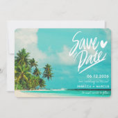 Invitation Tropical Beach Destination Wedding Enregistrer la (Devant)