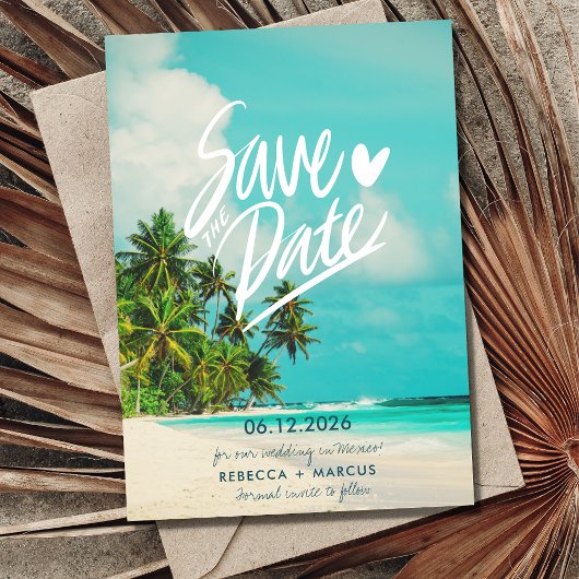 Invitation Tropical Beach Destination Wedding Enregistrer la 