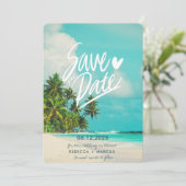 Invitation Tropical Beach Destination Wedding Enregistrer la  (Debout devant)