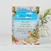 Invitation Tropical Beach Floral Mariage (Debout devant)