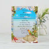 Invitation Tropical Beach Floral Mariage Bachelorette Party (Debout devant)
