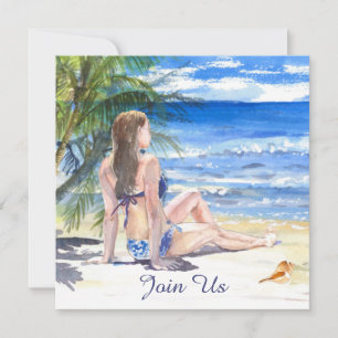 Invitation *~* Tropical Beach Generic AR29 N'IMPORTE QUEL ÉVÉ