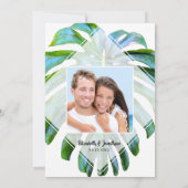 Invitation Tropical Beach Hawaii Photo Mariage Leaf (Dos)