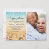 Invitation Tropical Beach Heart Photo Couples Douche (Devant)