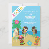Invitation Tropical Beach Hula Dancing Luau Anniversaire (Devant)
