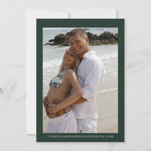 Invitation TROPICAL Beach leaf Save the Date (Dos)