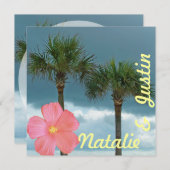 Invitation Tropical Beach Mariage Douche (Devant / Derrière)