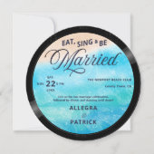 Invitation Tropical Beach Musician All One Photo QR Mariage (Devant)