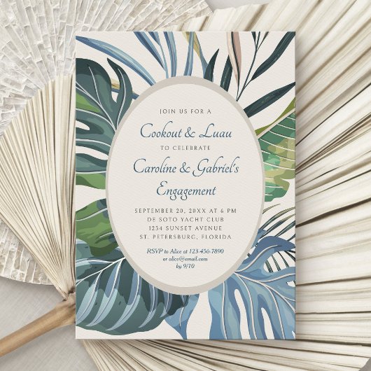 Invitation Tropical Beach Palm Engagement