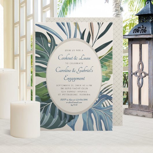 Invitation Tropical Beach Palm Engagement