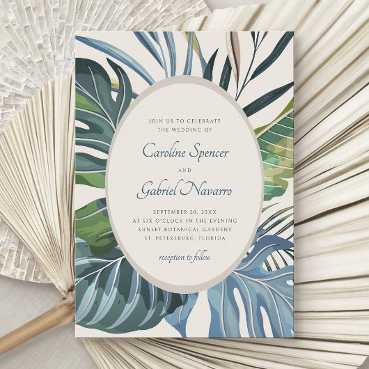 Invitation Tropical Beach Palm Mariage