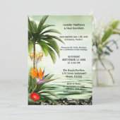 Invitation Tropical Beach Palm Trees Post Wedding Party (Debout devant)