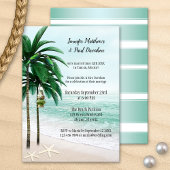 Invitation Tropical Beach Palmiers Fête de Mariage