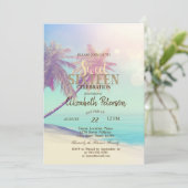 Invitation Tropical Beach Palms Summer Sweet 16 Party (Debout devant)