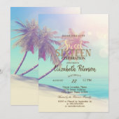 Invitation Tropical Beach Palms Summer Sweet 16 Party (Devant / Derrière)