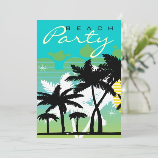Invitation Tropical Beach Party (Debout devant)