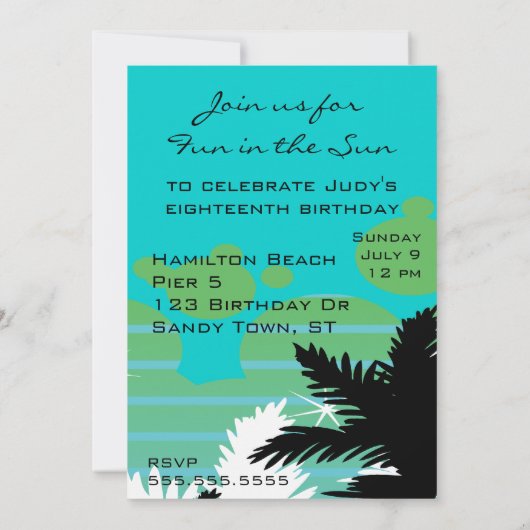 Invitation Tropical Beach Party (Dos)