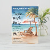 Invitation Tropical Beach Party (Debout devant)
