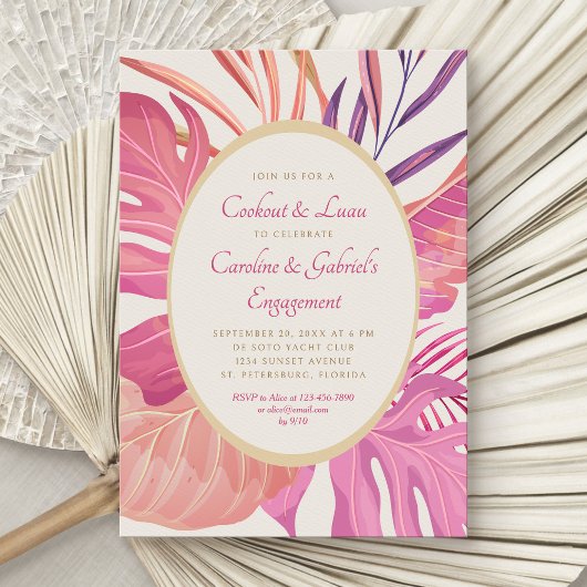 Invitation Tropical Beach Pink