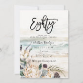 Invitation Tropical beach protéa 80e anniversaire invitati (Devant)
