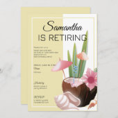 Invitation Tropical Beach Retraite Adieu Cocktail Party (Devant / Derrière)