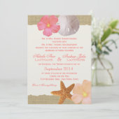 Invitation Tropical Beach Rustique Mariage (Debout devant)