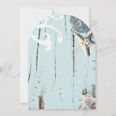 Invitation Tropical Beach Seashell Starfish Mariage côtier (Dos)