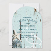 Invitation Tropical Beach Seashell Starfish Mariage côtier (Devant)