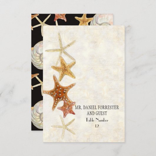 Invitation Tropical Beach Shells Starfish Nautilus Été (Devant / Derrière)