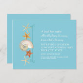 Invitation Tropical Beach Shells Starfish Nautilus Été (Devant / Derrière)