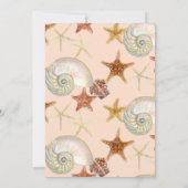 Invitation Tropical Beach Shells Starfish Nautilus Été (Dos)
