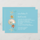 Invitation Tropical Beach Shells Starfish Nautilus Été (Devant / Derrière)