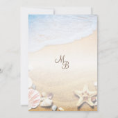 Invitation Tropical Beach Starfish Détails du Mariage (Dos)