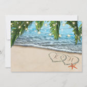 Invitation Tropical Beach Starfish Heart Shore Mariage (Dos)