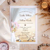 Invitation Tropical Beach Starfish Mariage